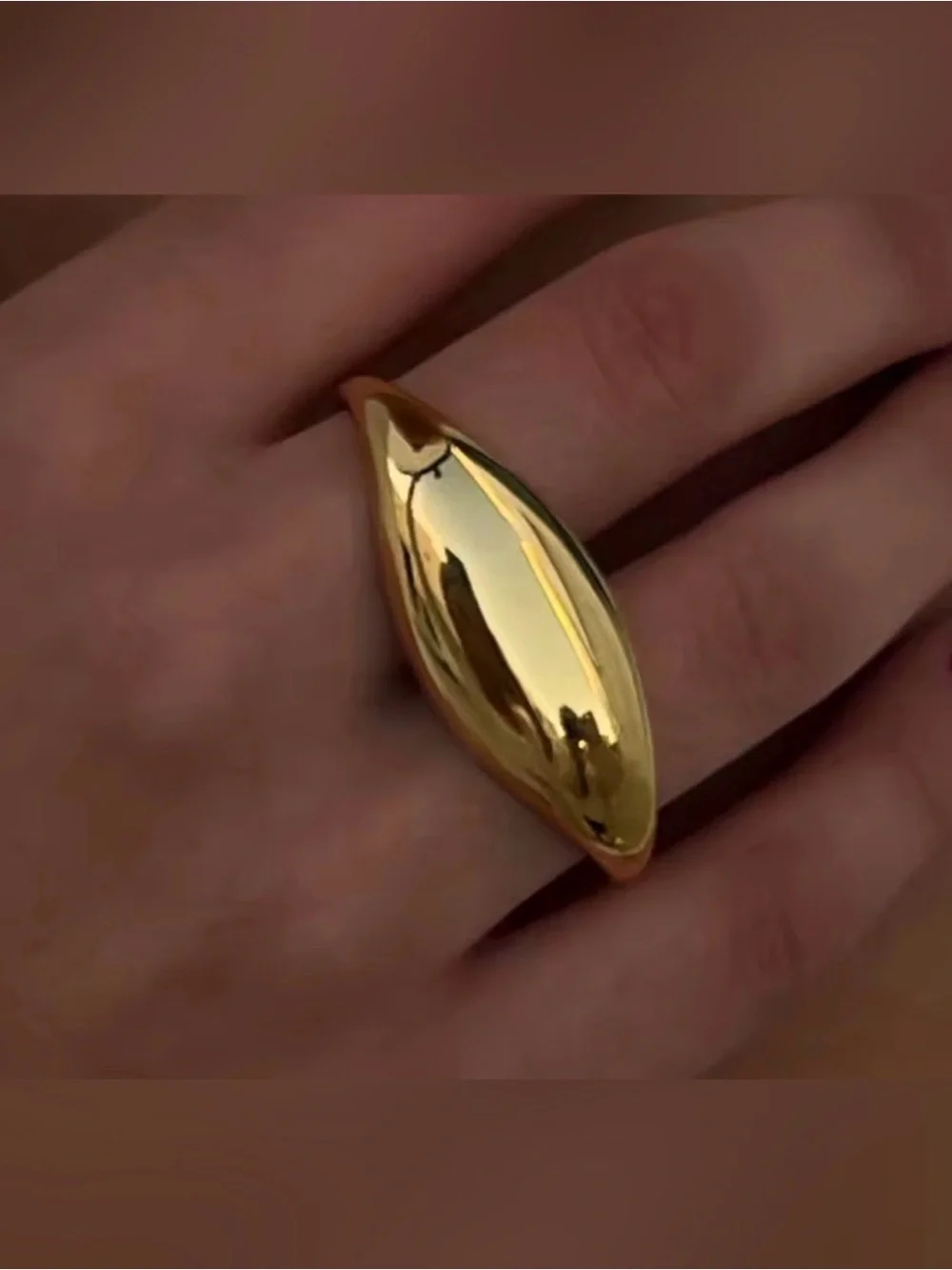 Ring Statement Ring 14K Gold Stainless Steel